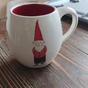 White and Red Gnome Mug